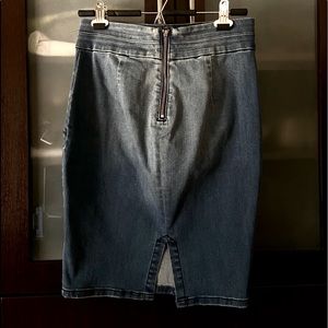 Jean skirt waist size 29 which is like Medium… is rip on the front..